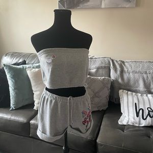 Costumed Gray Two Piece Short Set